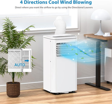 Ar Condicionado Portátil 10000 BTU 3 em 1 com Ventilador e Desumidificador Controle Remoto Display LCD, Timer 24H