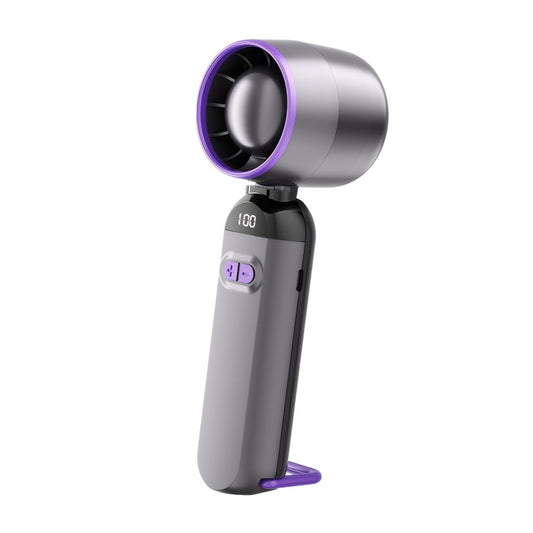 High-Speed Folding Fan LED Digital Display Adjustable Cooling Fan Mini Cold Fan for Camping Hiking Outdoor Activities