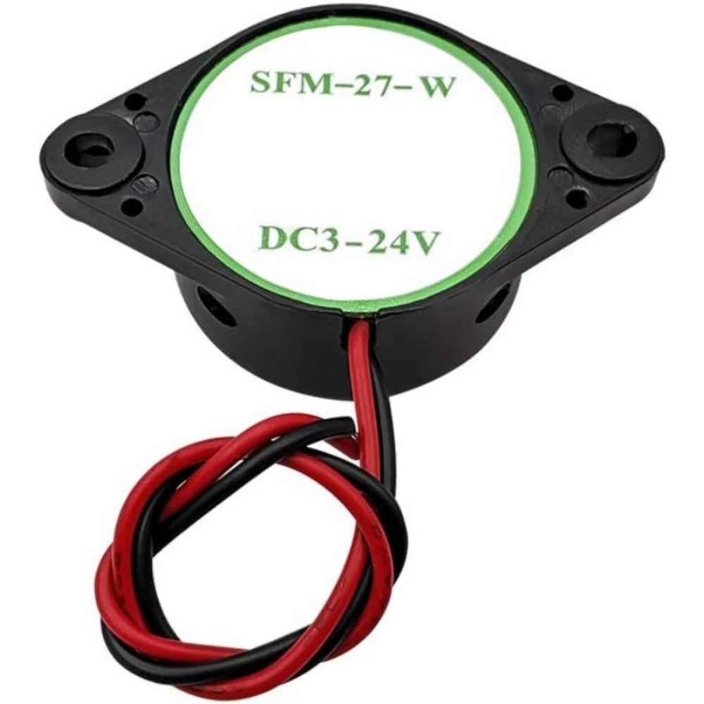 10 PEÇAS SFM-27 DC 3-24V 12V 90dB Buzina Eletrônica Ativa Piezo de Alto Decibel Alarme Sonoro Contínuo (Preto)