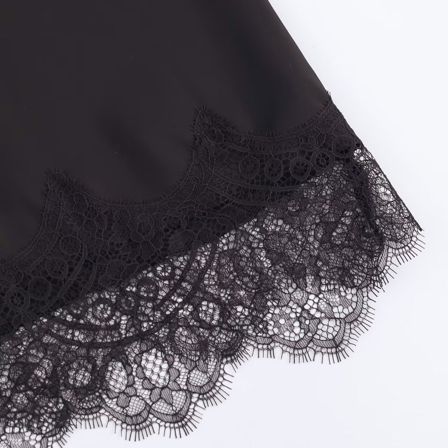 Sexy Satin Half-length Skirt for Women Autumn 2025 Fashionable Trendy Girl Long Skirt A- line Lace Embellished Commute Style