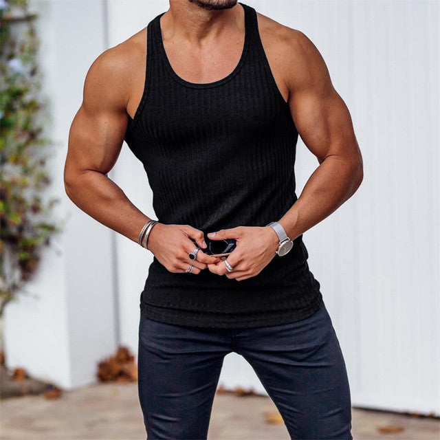 2024 new Men fitness gym Tank top men Fitness sleeveless shirt Male black breathable Sports vest Undershirt Gyms Running vest