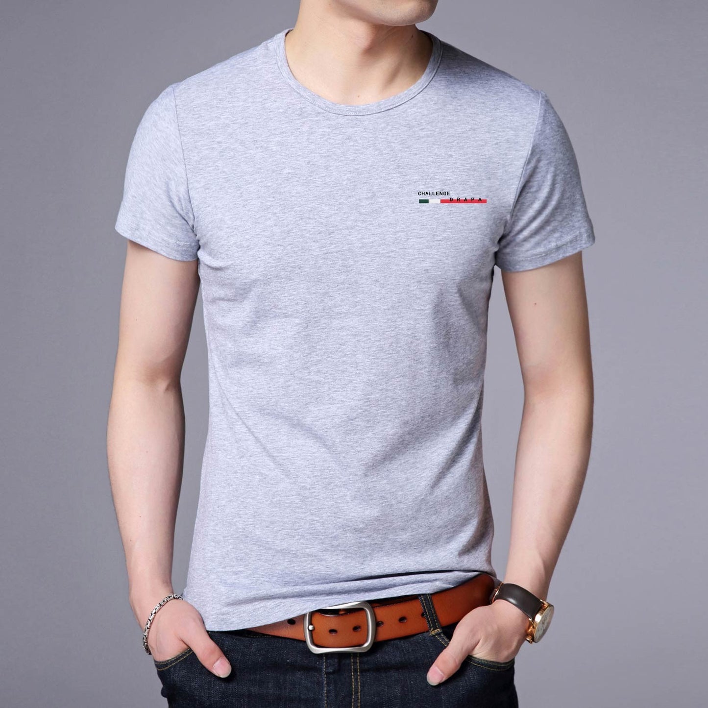2025 New Summer Brand Tops Round Neck t Shirt For Men 95% Cotton 5% Spandex Plain Bulk Short Sleeve Casual Fashion Mens Clothes