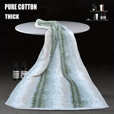 100% Cotton Thicked Gradient Color Bath Towel Yarn-dyed Jacquard Towels Absorbent Soft Beach Towels Bathroom Towel