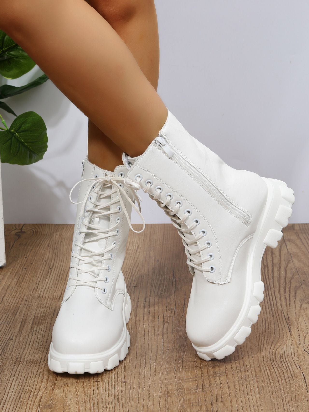 Autumn winter plus size new shoes Women Fashion Laceup Boots Chelsea Zipper Ladies Sports Casual Heel platform