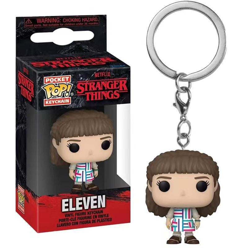 Funko POP NOVO Chegou Chaveiro ELEVEN Demogorgon DUSTIN Barb Steve Robin Chaveiro Brinquedo Boneco de Vinil Modelo Brinquedos Infantis