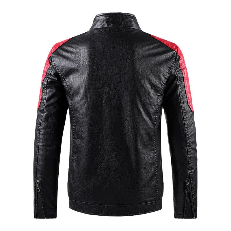 Men Stand Collar Motorcycle Leather Jackets Slim Fit PU Leather Coats Quality New Fashion Male Autumn Casual Leather Jackets 5XL