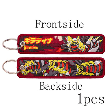 Japanese Anime Elf Monsters Keychain for Cars Backpack Key Holders Embroidery Keyrings Key Tag Jet Tag Accessories Gifts 1pcs