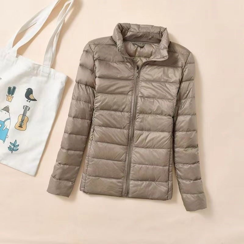 New Women Ultralight Thin Short Quilted Duck Down Jacket Lady Puffer Parkas Overcoat Autumn Winter Female Portable Outwear Coats