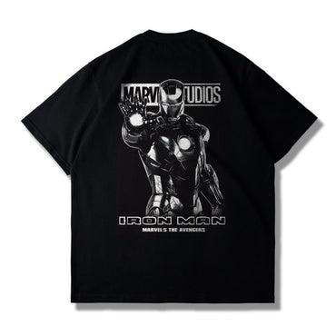 Meichao Marvel Joint Iron Man Men's T-shirt Pure Cotton Women's Short-sleeved Harajuku Stylish Daily Casual Summer Top Unisex