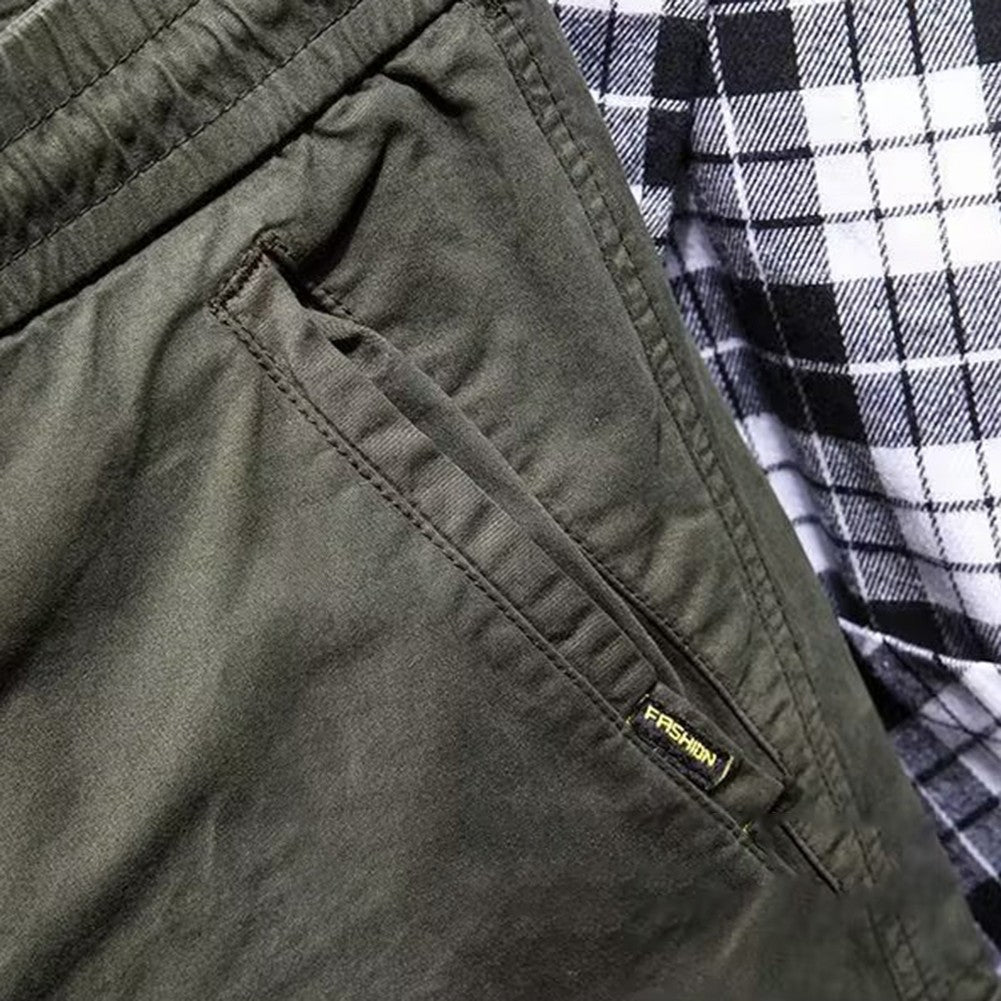 Solid Cargo Pants for Men Casual Loose Fit Ankle Banded Trousers Suitable for Spring and Autumn Grey Black Green