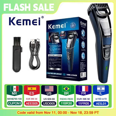 Kemei KM-632 Men Electric Shaver Professional Beard Trimmer For Men Hair Trimmer Grooming Electric Shaver Head Cutter Machine