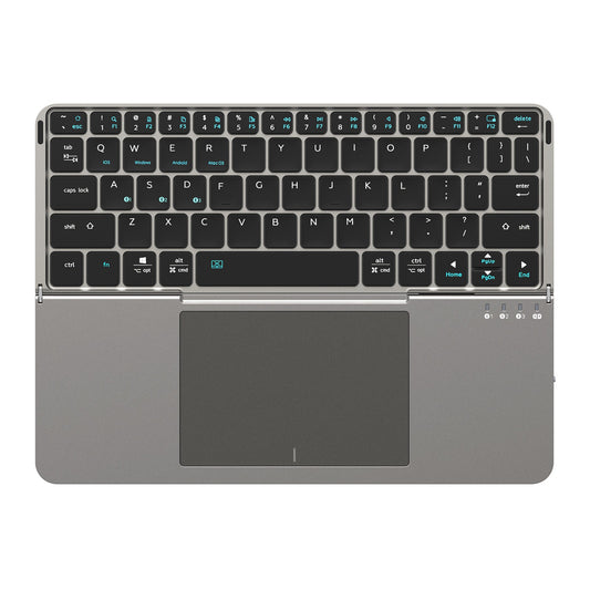 Novo Teclado Bluetooth 5.0 Dobrável Modelo Multifuncional com Touchpad e Suporte para Celular para Telefones, Tablets e PCs