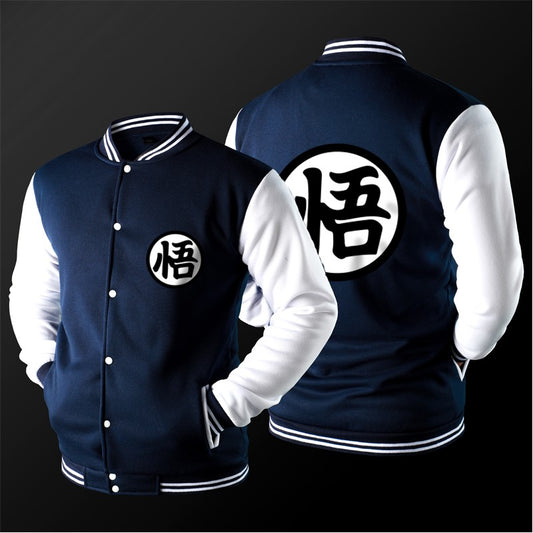Anime Japanese Son Goku Baseball Jacket Cosplay Cartoon Mens Warm Coat Spring Autumn Overcoat Fleece Hoodies jaqueta masculina