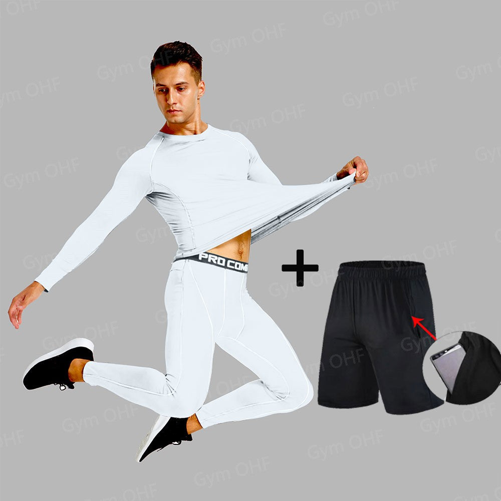 Thermal Man Underwear Set Spi/Der Compression T Shirt Leggings Yoga Sets Fitness