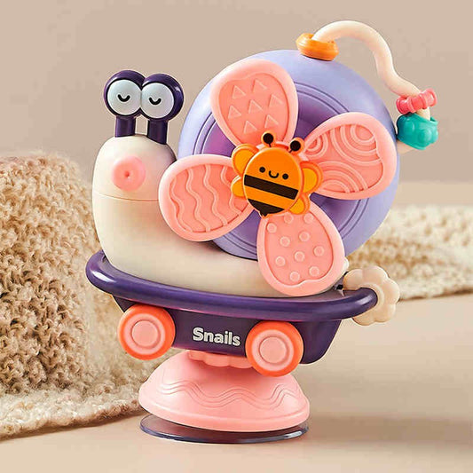 Brinquedo Giratório Caracol Destacável | Moinho de Vento com Ventosa e Brinquedo Sensorial para Carro – Jogo de Viagem Criativo para Habilidades Motoras Finas do Bebê de 0 a 12 Meses