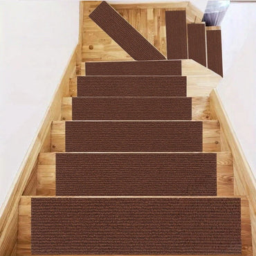1pc 80cm/31.49inch Soft Suede Treads Anti-Slip Indoor Stair Runner Carpet Stair Rug Mat ,Electrostatic adsorption is healthier