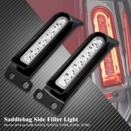 Motorcycle Rear Fender LED Lights For Harley Touring Road King Electra Glide FLHR 2014-2023 Brake Turn Signal Side Filler Lamp