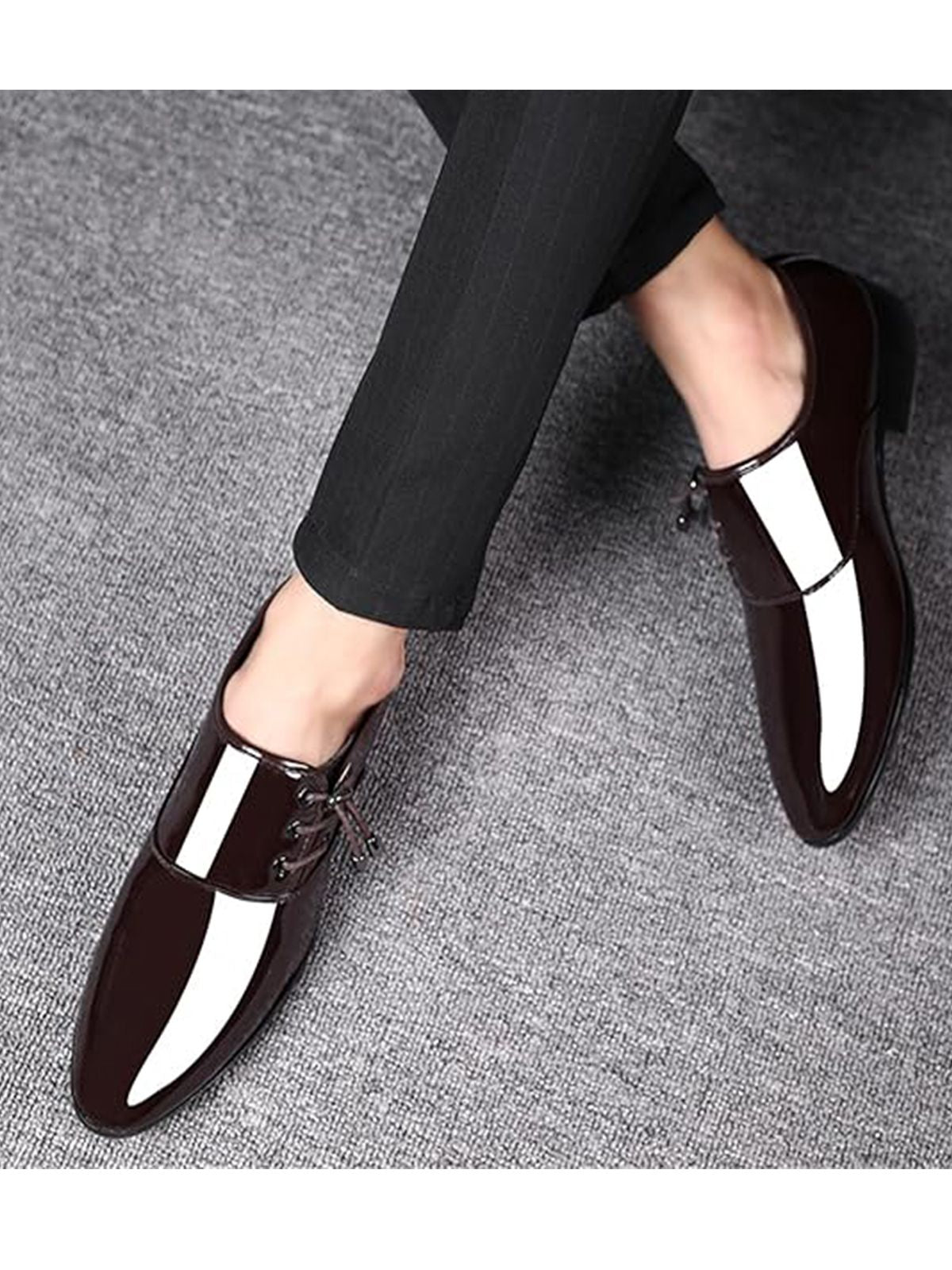 Mens Loafer Shoes Slip on OXford Dress Shoes for Men Patent Leather Modern Business Casual Driving Prom Party Wedding Comfortabl