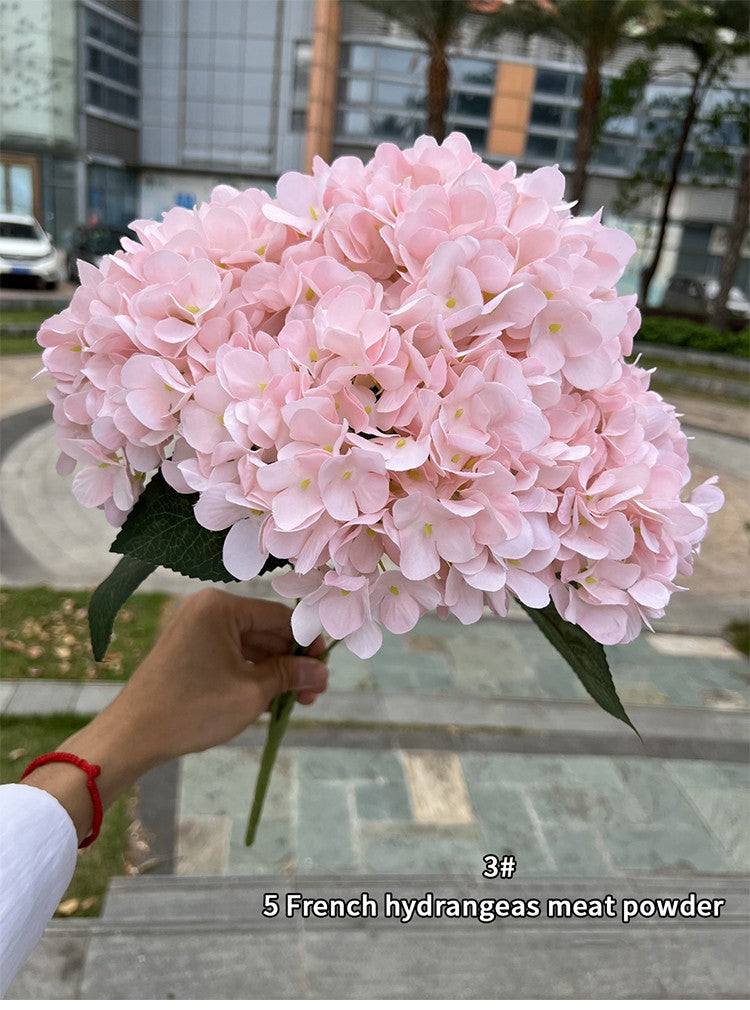 5 Heads Hydrangea Bouquet Silk Artificial Flowers for Party Wedding Living Room Decoration Accessories Home Decor Fake Flowers