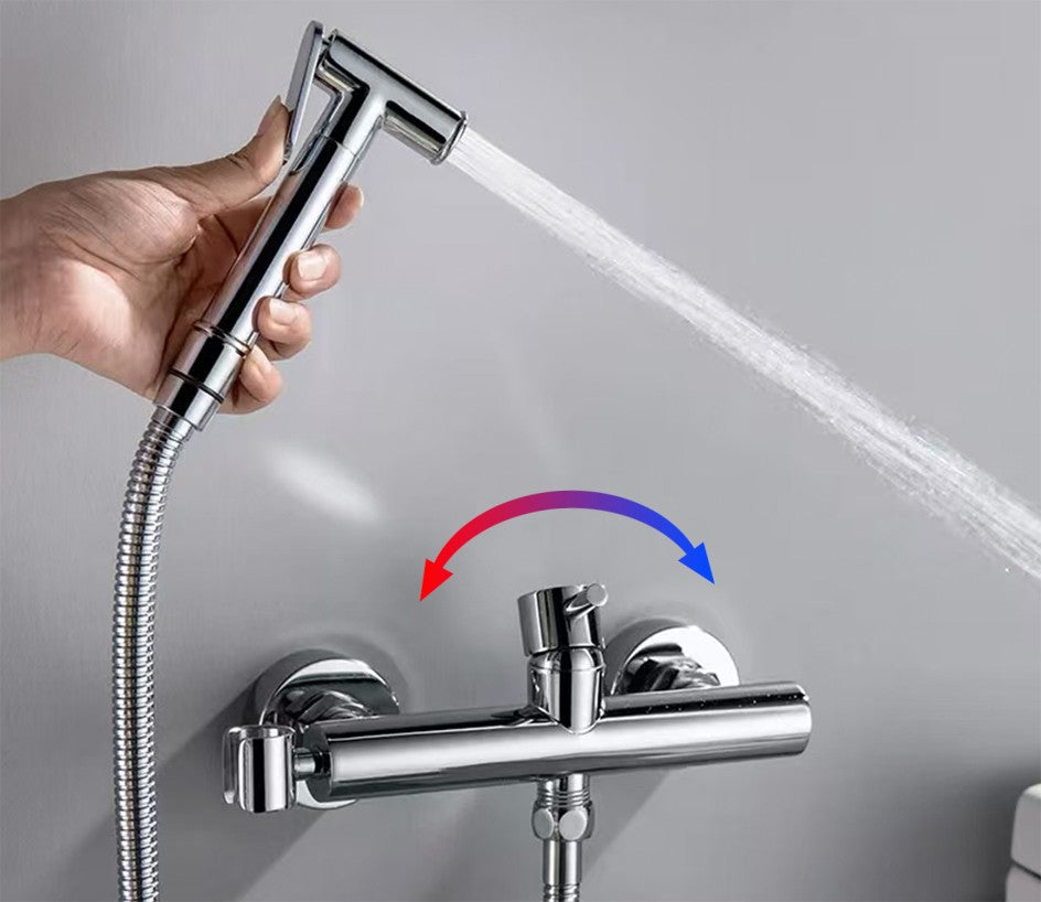 Conjunto de torneira bidê de latão VGX, ducha higiênica portátil, torneira de banheiro quente e fria, lavadora feminina, pulverizador shattaf, ducha higiênica