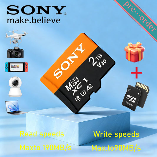 SONY TF Memory Card High Speed 2TB/1TB/512GB/256GB A2 C10 Latest Read-Write Technology for Cameras Phones Computers Dashcams