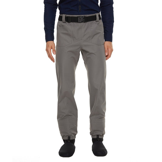 Calça Vadeadora Masculina de Pesca de Cintura em Tecido Impermeável de Três Camadas com Meias de Neoprene para Dias Frios