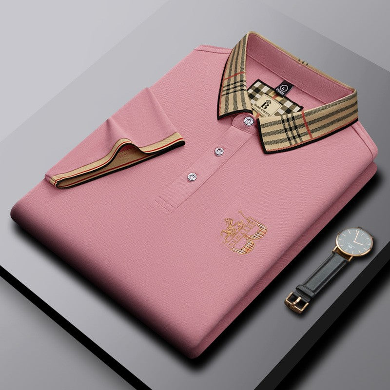Men's Summer New Luxury Short Sleeve High Quality Designer Pattern Embroidered Anti Wrinkle Polo Shirt Business Casual T-shirt