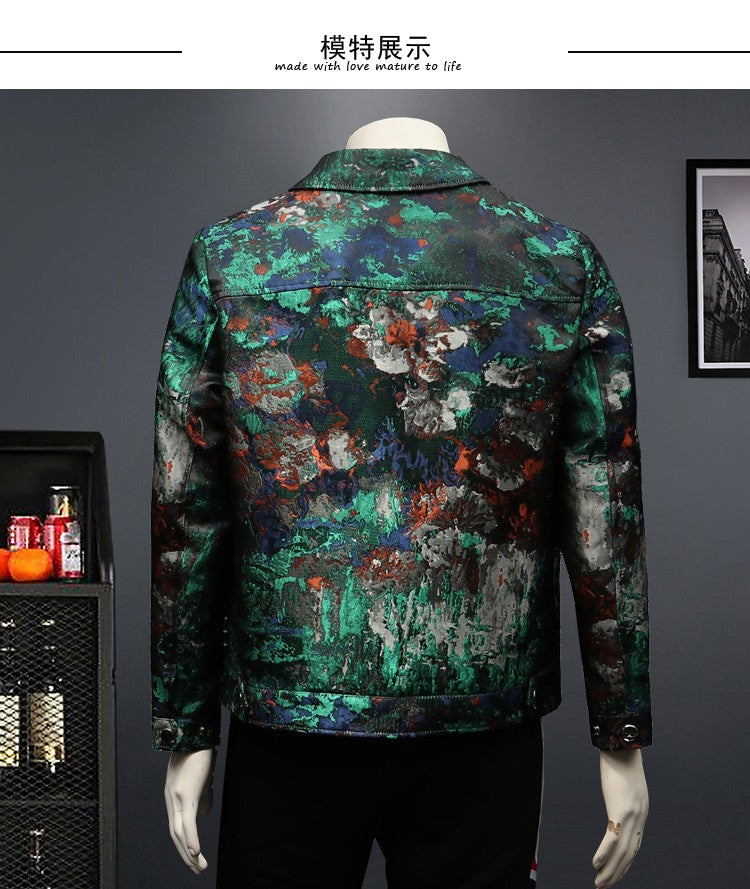 2025 Spring Vintage Jacquard Jacket Men Luxury Casual Business Social Jacket Social Streetwear Bomber Jacket Men Clothing M-4XL