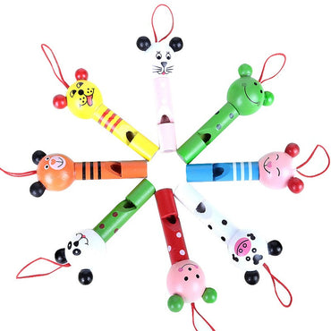 Cute Multicolor Wooden Whistles for Kids 1Pcs Birthday Party Favors Decorations Noise Makers Goody Bags Pinata Gifts Baby Toy