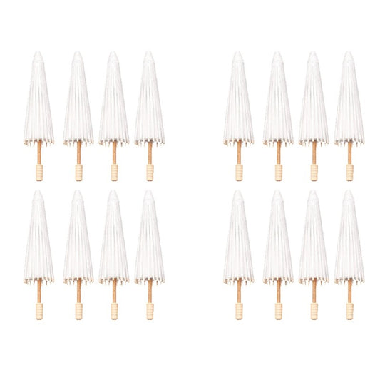 16PCS Paper Parasol Wedding Umbrella Party Favor 30Cm Bamboo Umbrellas For Bridal Shower Centerpieces Photo Props