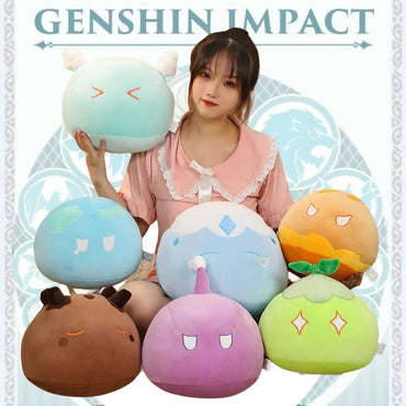 Genshin Slime Plush Throw Pillow Cute Genshin Impact Stuffed Cushio Sofa Decorative Throw Pillow Sleeping Back Cushion Decor