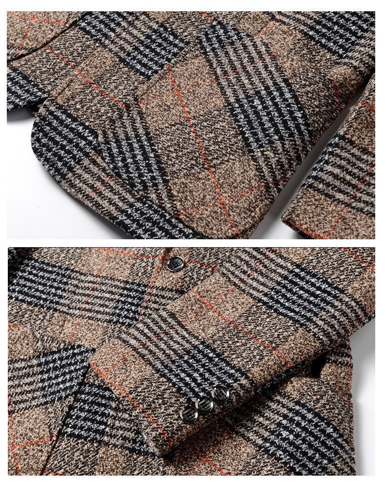 Classic Men's Suit Jacket England Plaid Blazers High Quality Business Causal Suit For Men Clothing Conjuntos De Blazer A2F1732