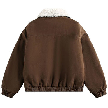 ?Mirrordust?Winter Jackets Men Thicken Warm Coat Vintage Loose Padded Jackets Big Pocket Fur Collar Jackets Outwear Unisex