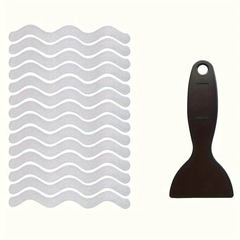24 peças de tiras antiderrapantes coloridas em forma de S para chuveiro, banheira, escada, chão, fita de segurança, tapetes de banheiro, suprimentos de banho
