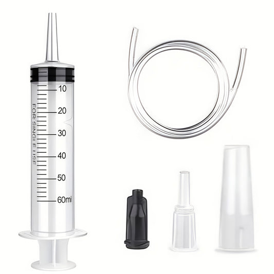 Seringa grande de 60/100/150ml com 100 cm de tubo, conversor, conjunto de tampa, injetor de jardim, para batom líquido, tinta, resina epóxi, óleo
