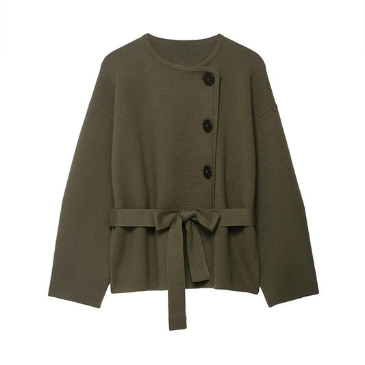 Woolen Zipper Loose Short Jacket Women Long Sleeve Lapel Solid 2025 Autumn Winter Commute Coat Street Office Warm Ladies Outwear