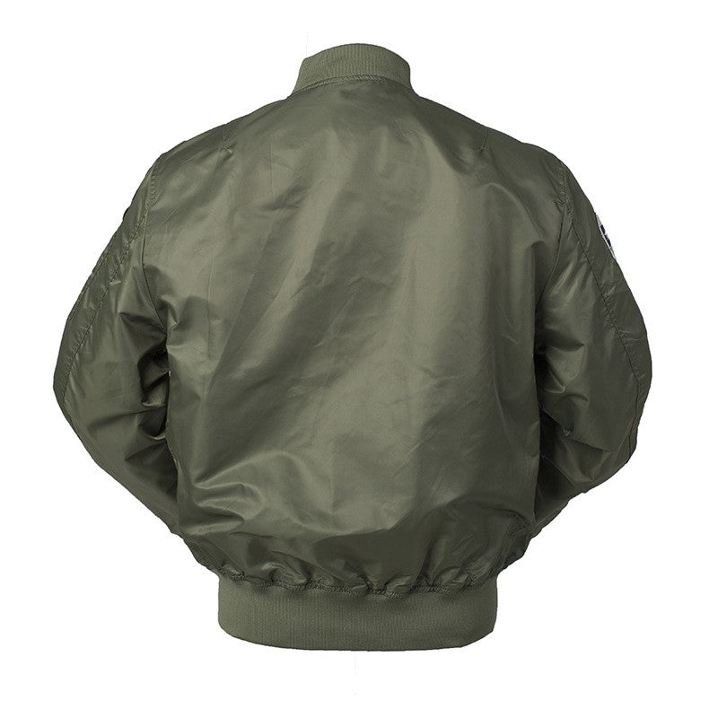 High Quality Military Fashion Casual Boy Youth Lightweight Top Gun Patch Embriodey Streetwear Ma1 Satin Flight Bomber Jacket Men