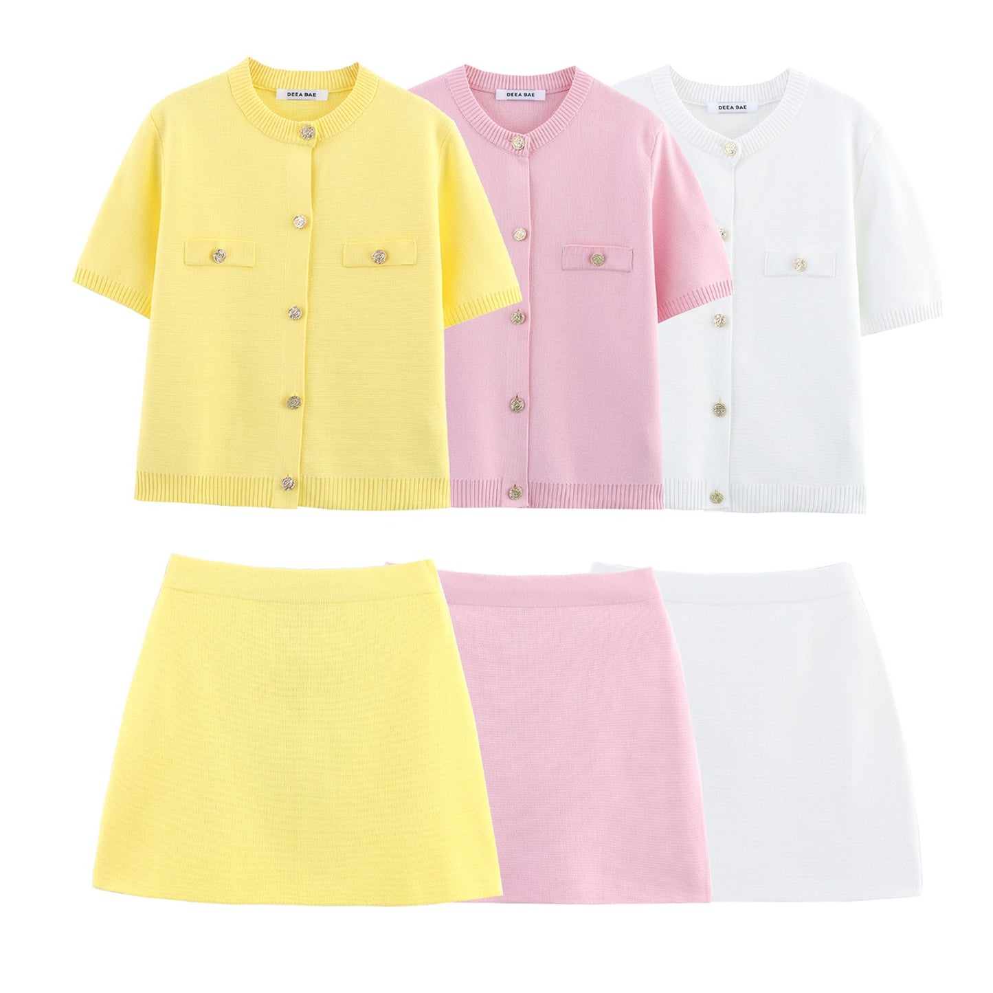 2025 Spring And Summer New Women's Short Sleeved Simple Fashion Style Knitted Cardigan Coat