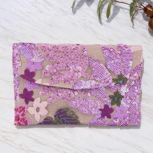 Straw Bag Evening Clutch Sequin Envelope Package Embroidered Handbag for Wedding Vacation Travel