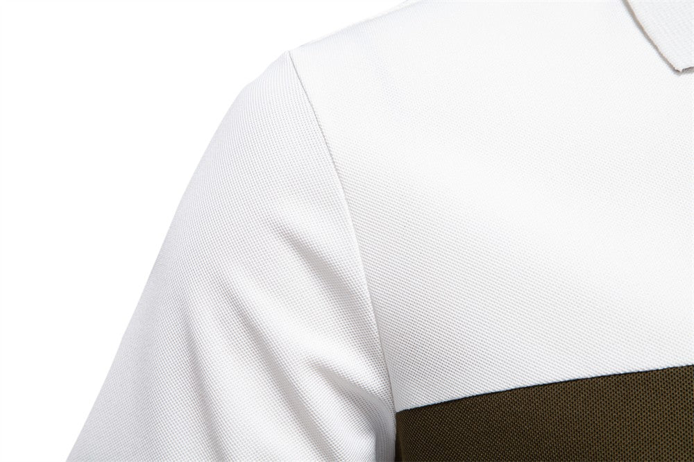 AIOPESON Men's Summer V-Neck Striped Polo Shirt Breathable Slim Fit Polo Shirts for Men Lightweight Casual Athletic Polo