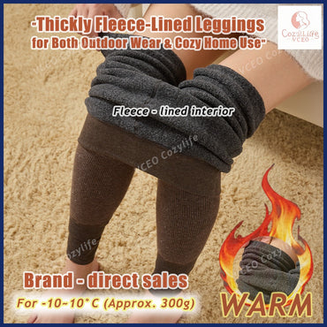 Warm fleece - padded leggings Warm thermal leggings Heavyweight 300g Fleece for Ultimate Warmth High - waisted warm leggings