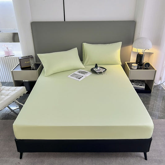 A 3-piece solid-color bed cover and pillowcase set, including 1 bed cover +2 pillowcases (without cores), machine washable