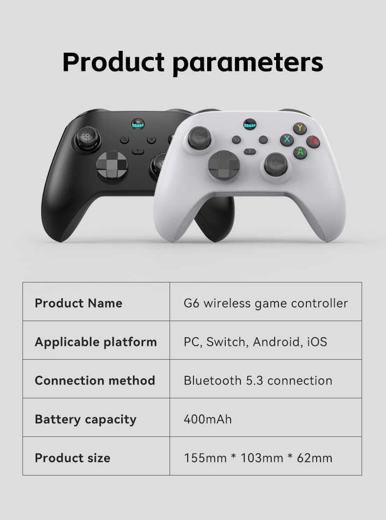G6 Wireless Mobile Game Controller with Hall Trigger and Hall Joystick Supporting Switch/PC/Android/iOS