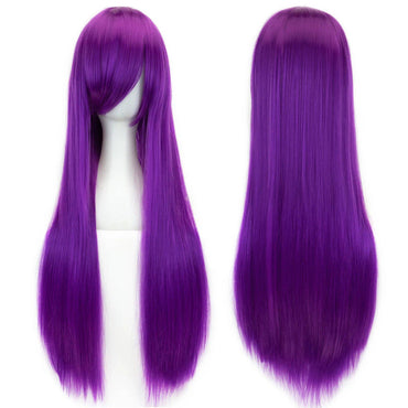Synthetic Purple Sakura Matou Wigs Straight Violet Wig Hitagi Senjougahara Long Cosplay Hair Yatogami Tohka Costume Wig