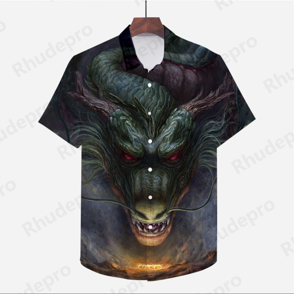 Men's Clothes Seaside Trip Dragon Ball Z Shirt Cool Beach Style Anime High Quality Streetwear Summer Goku Fashion 2024 Y2k