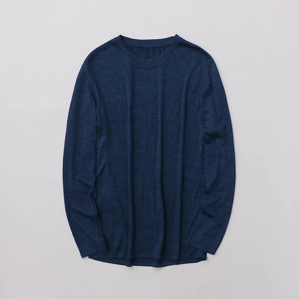 Men's 100% Merino Wool Base Layer 240G Shirt Thermal Top Warm Wicking Breathable Anti-Odor Underwear Warm Base Layer Clothing