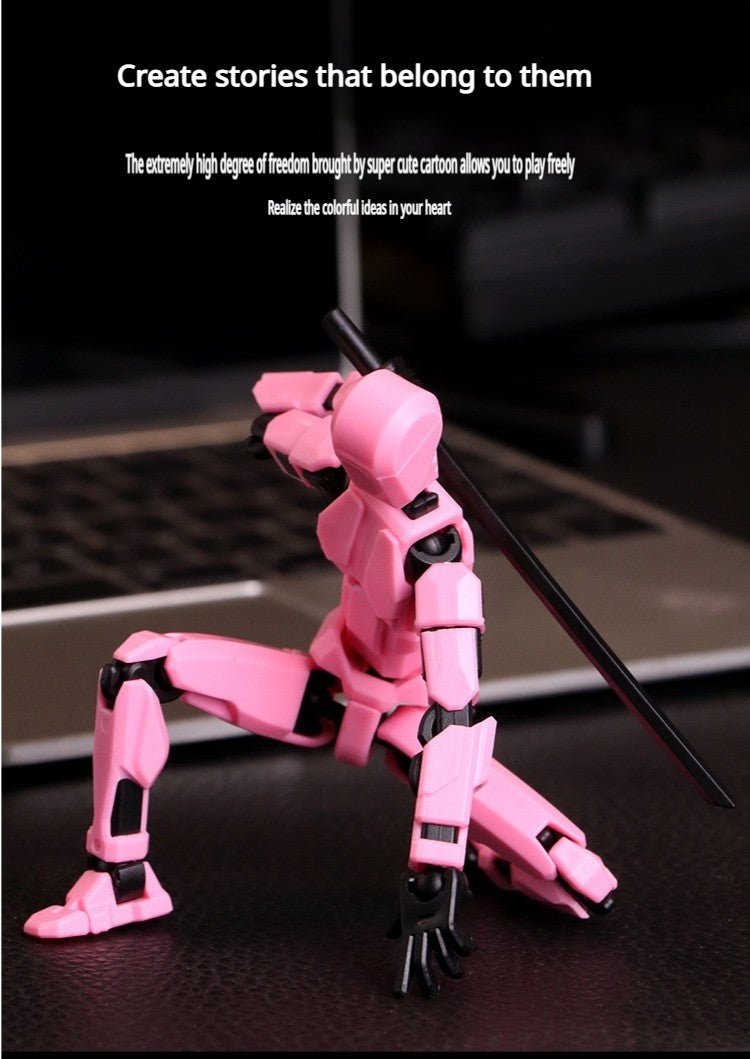 DIY Multi-Jointed Movable Shapeshift Robot Ornaments 3D Printed Mannequin Lucky Character Action Figures Toys for Kids Gift