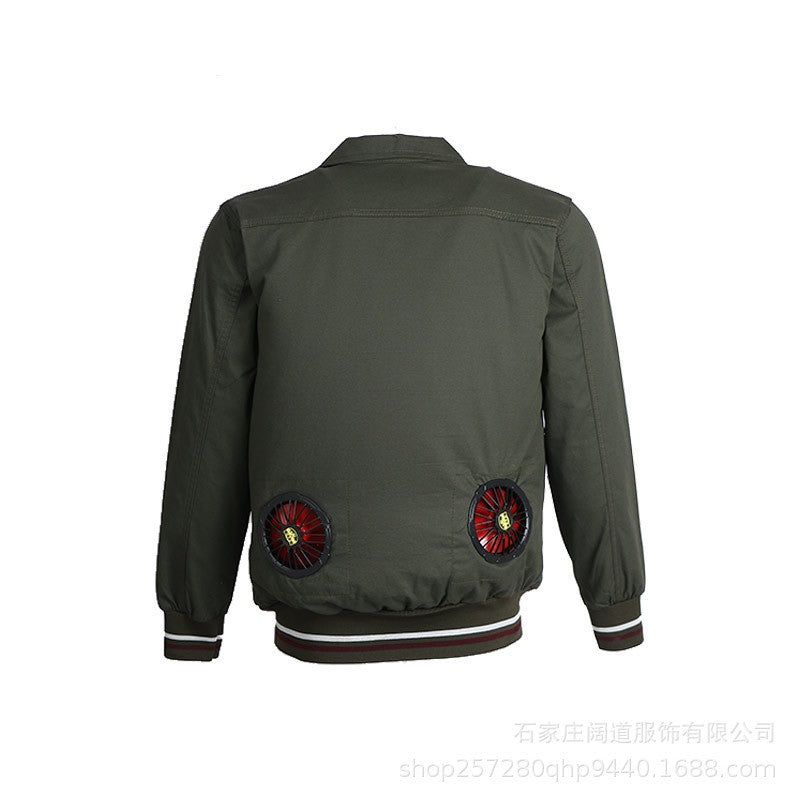 Summer Cooling with Fan Refrigeration Charging Air Conditioning Clothes Cotton Camouflage Clothing Construction Site Labo