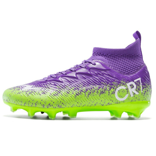 Men Soccer Shoes Football Boots Ultra-light Non-slip Long Spikes Outdoor Professional Cleats Grass Sports Shoes Match Sneakers
