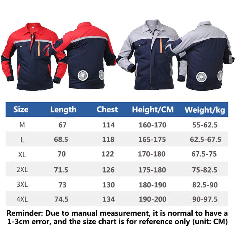 Cooling Air Conditioning Clothing Sunscreen Long Sleeve Cooling Fan Jacket USB Charging Men Outdoor Activity Electrician Clothes